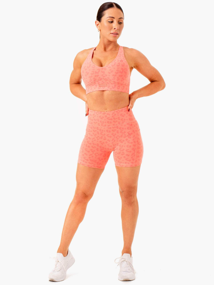 Shorts Ryderwear Ultra High Waisted Mid Length Corail Femme | CPD-41130051