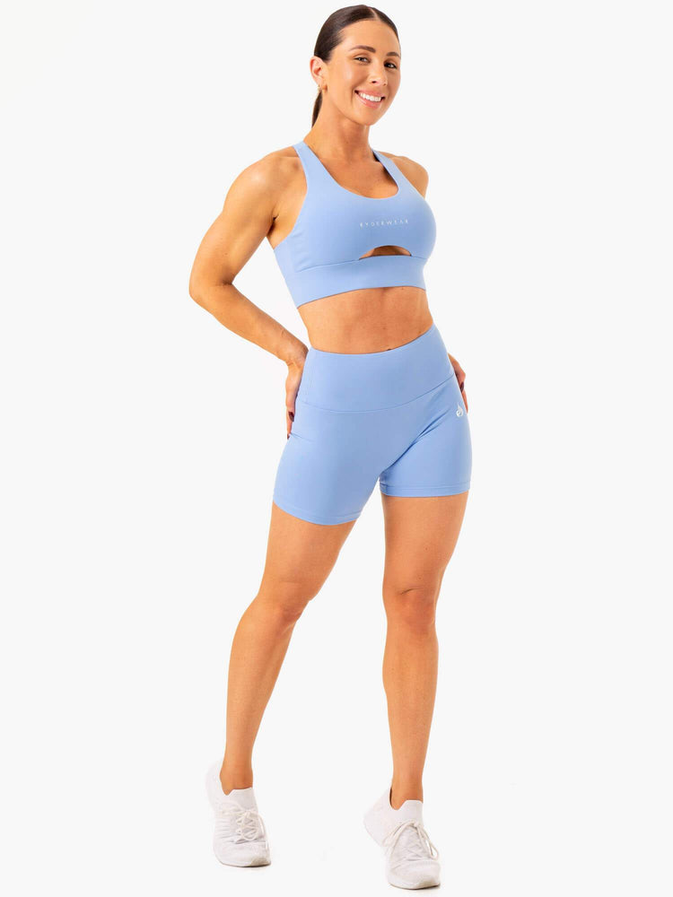 Shorts Ryderwear Vital Mid Length Scrunch Bleu Femme | XWK-55845224