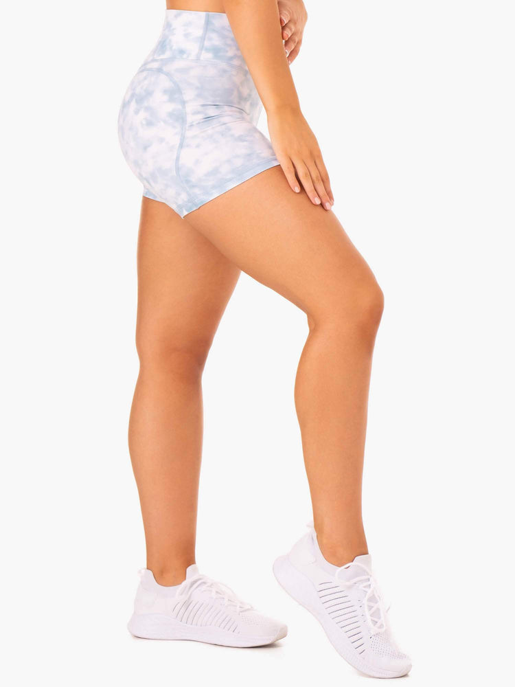 Shorts Ryderwear Tie Dye Mid Length Bleu Femme | IEY-71860501