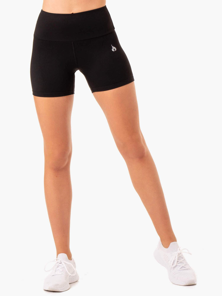 Shorts Ryderwear Staples Scrunch Bum Mid Length Noir Femme | KDE-72950936