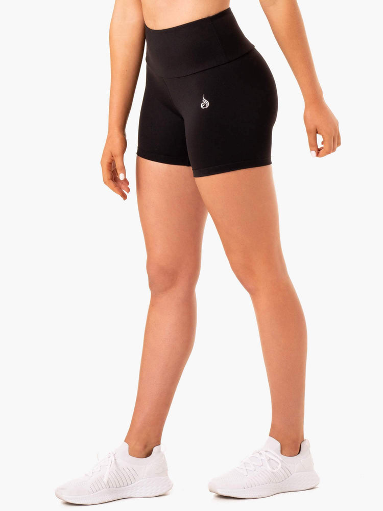 Shorts Ryderwear Staples Scrunch Bum Mid Length Noir Femme | KDE-72950936