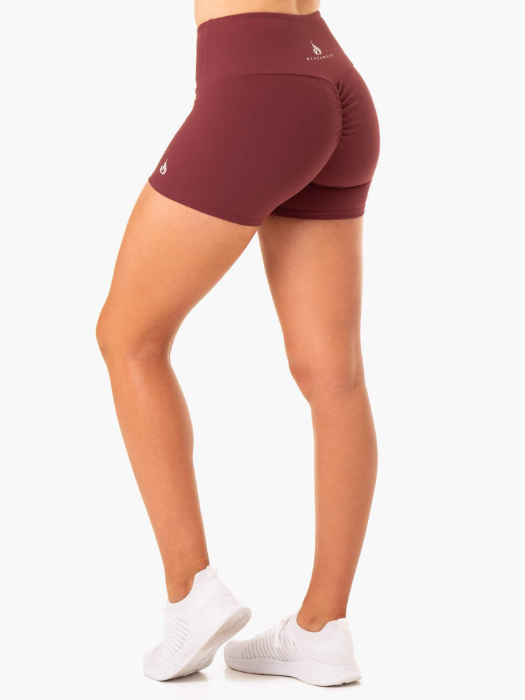 Shorts Ryderwear Staples Scrunch Bum Booty Bordeaux Femme | VZW-58132973