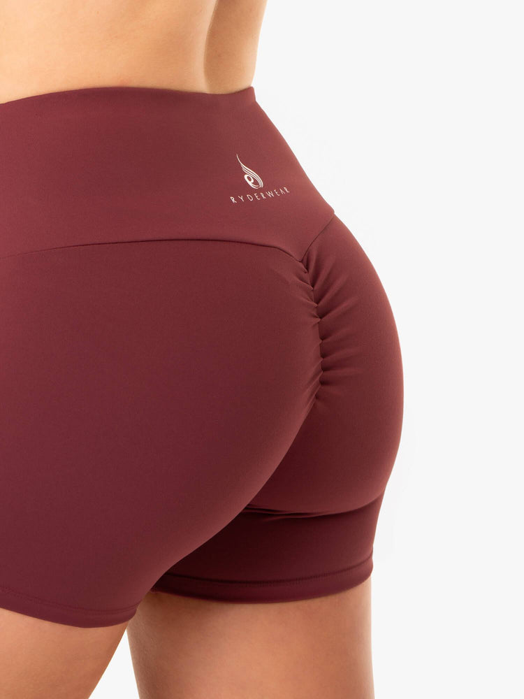 Shorts Ryderwear Staples Scrunch Bum Booty Bordeaux Femme | VZW-58132973