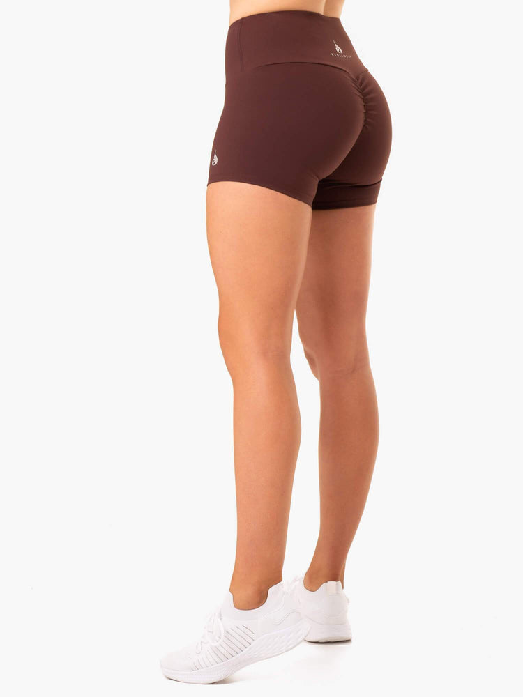 Shorts Ryderwear Staples Scrunch Bum Booty Chocolat Femme | IGX-21197475