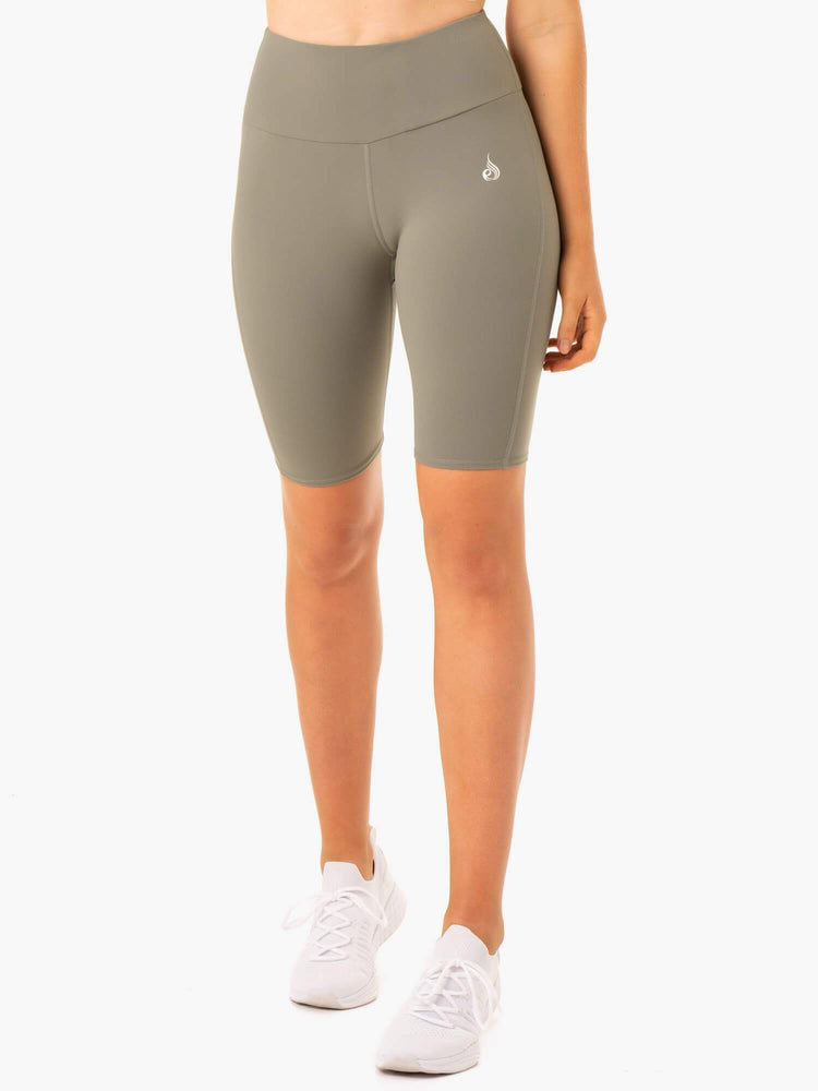 Shorts Ryderwear Staples Scrunch Bum Bike Kaki Femme | BVR-74360082