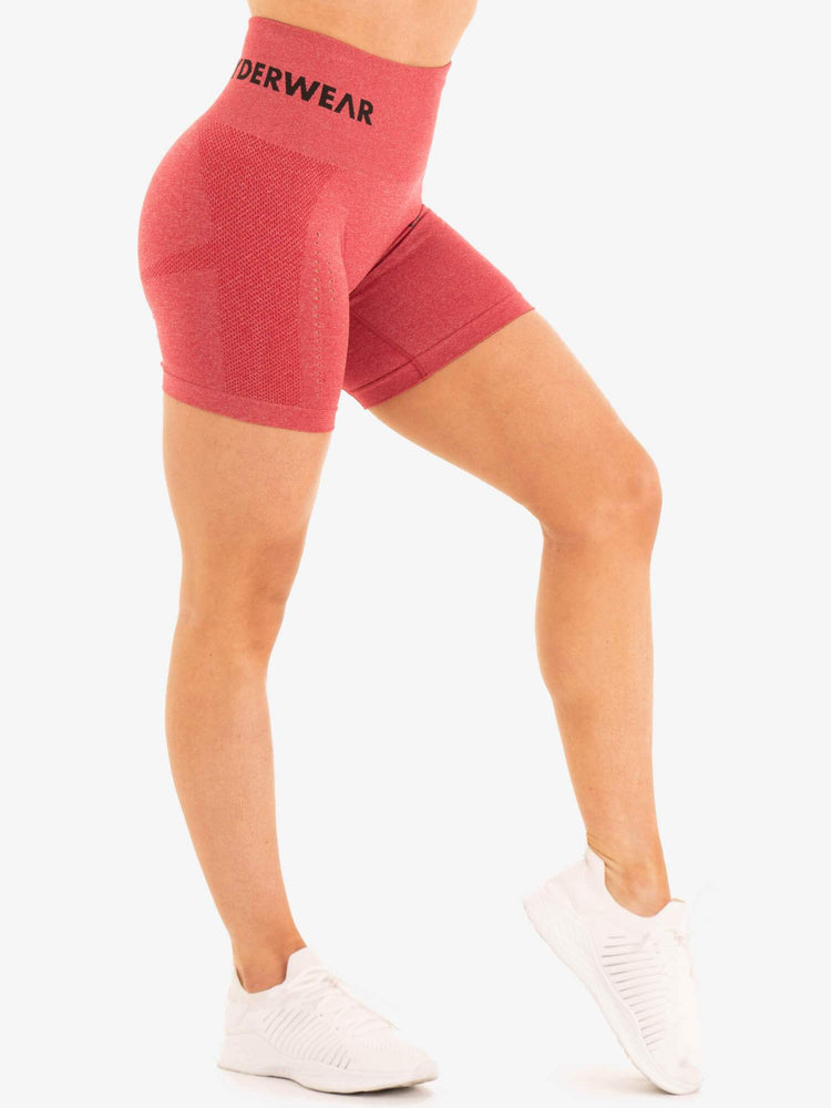 Shorts Ryderwear Seamless Staples Rouge Femme | STV-20129365