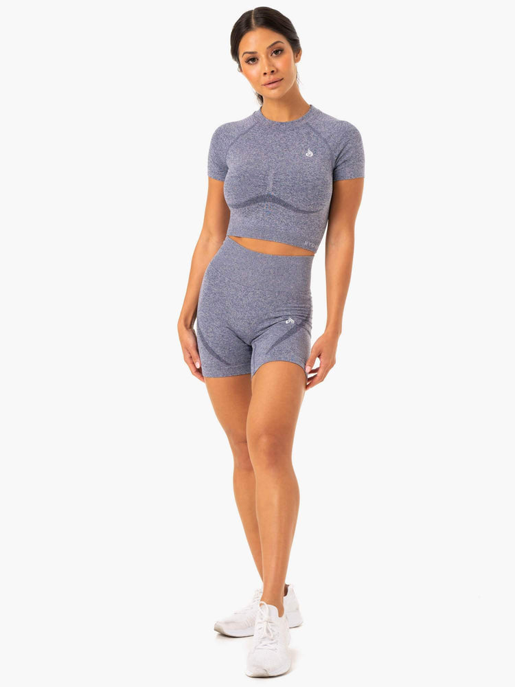 Shorts Ryderwear Sculpt Seamless Bleu Marine Femme | OEE-13018279