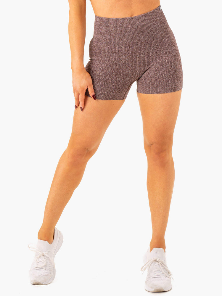 Shorts Ryderwear Rib Seamless Chocolat Femme | CUG-47271830