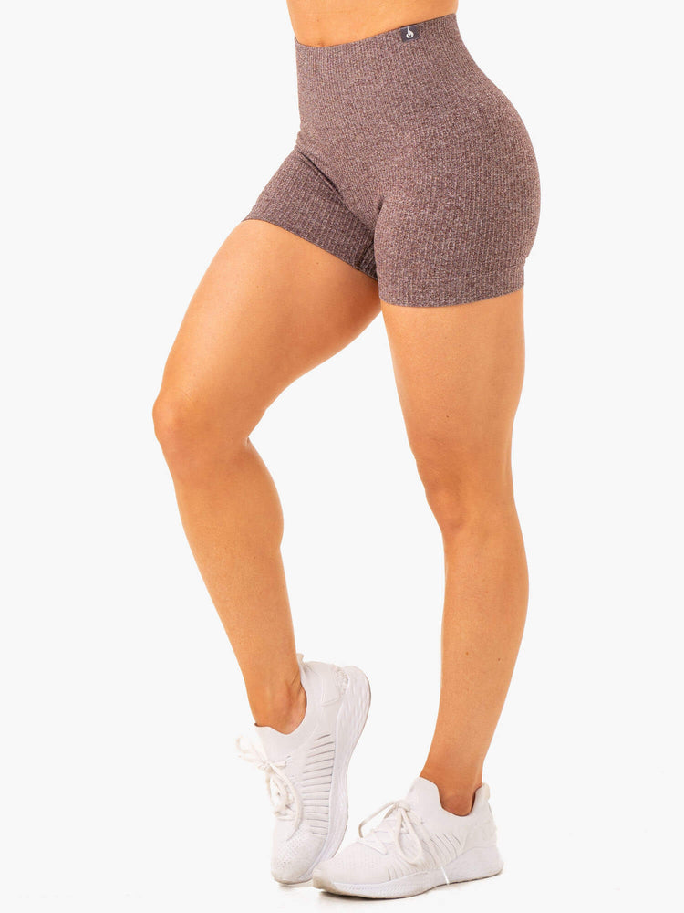 Shorts Ryderwear Rib Seamless Chocolat Femme | CUG-47271830