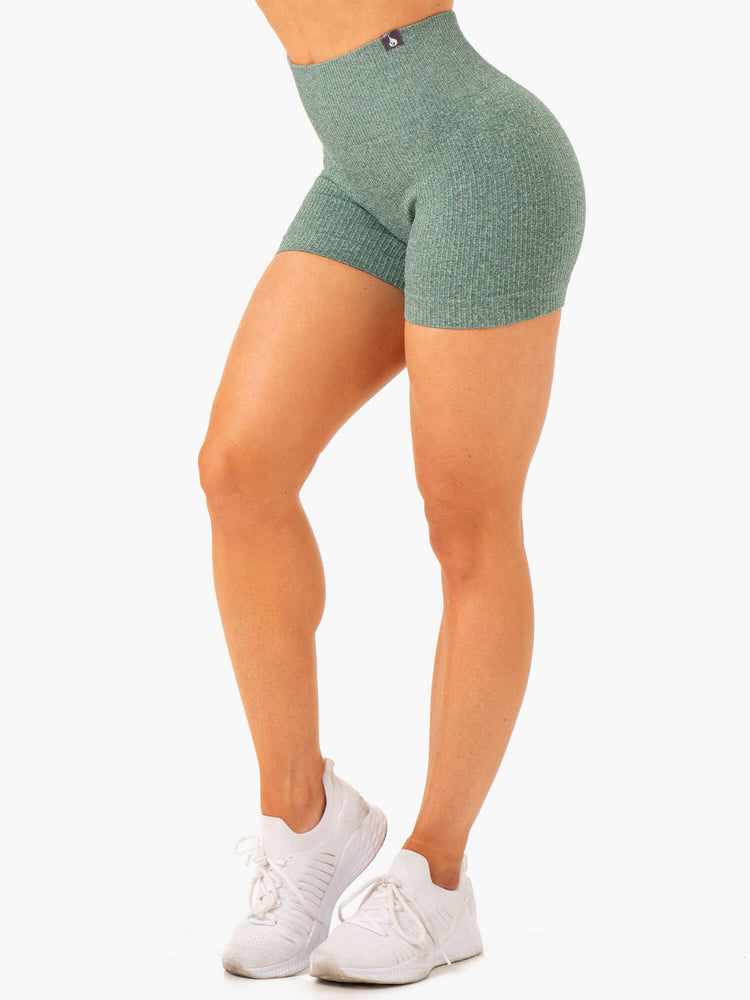 Shorts Ryderwear Rib Seamless Vert Femme | EGE-72729205