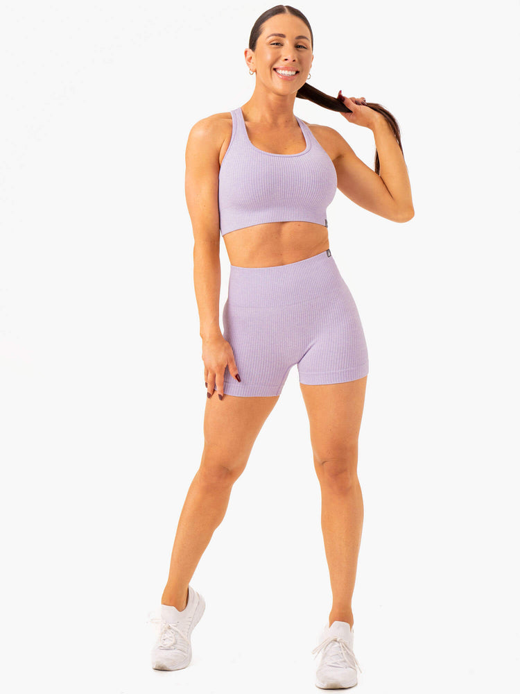 Shorts Ryderwear Rib Seamless Lavande Femme | PJI-46086184