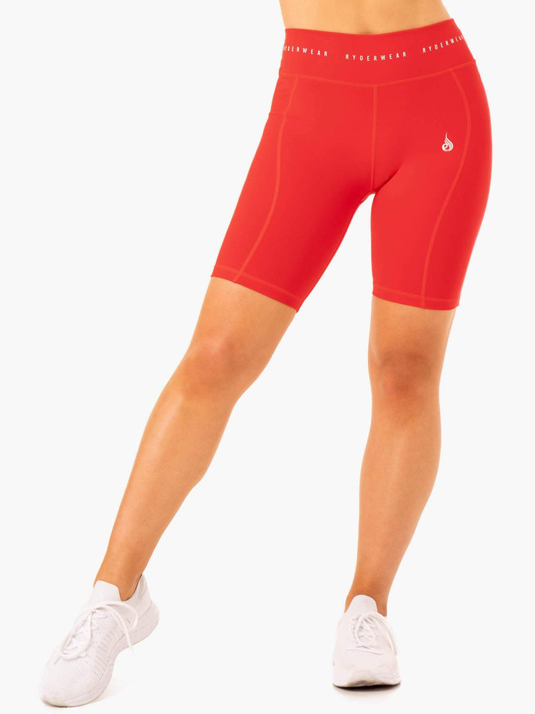 Shorts Ryderwear Reflex High Waisted Bike Rouge Femme | GQH-11865782