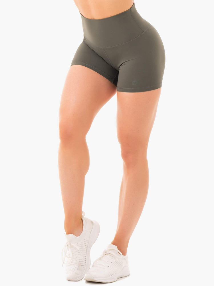 Shorts Ryderwear Nkd High Waisted Kaki Femme | TYG-47956159