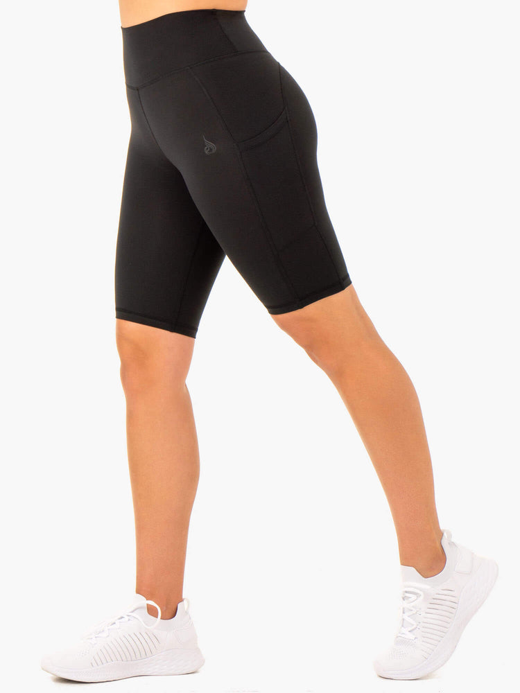 Shorts Ryderwear Reset High Waisted Pocket Bike Noir Femme | NFX-16768814