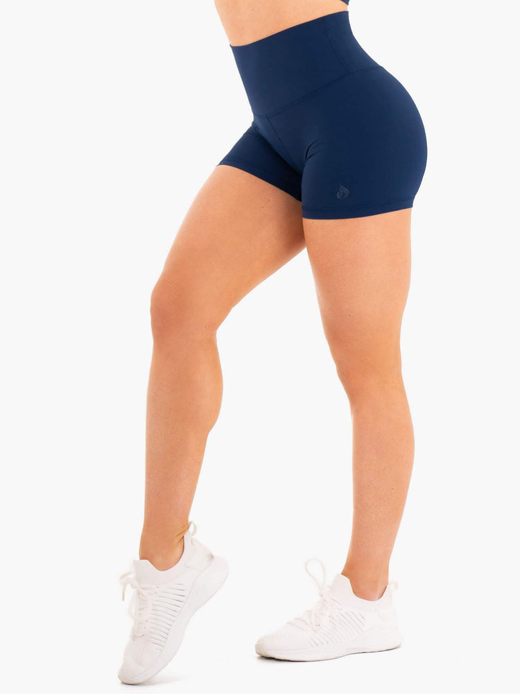 Shorts Ryderwear Nkd High Waisted Bleu Marine Femme | EBO-73591958