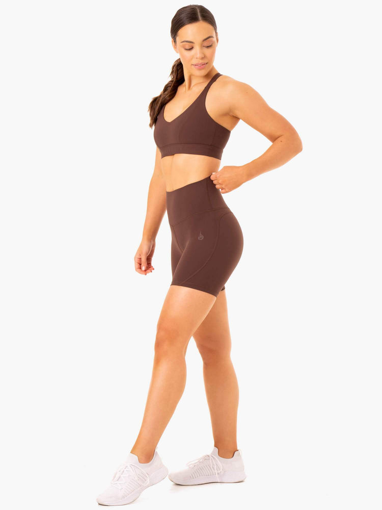 Shorts Ryderwear Nkd Align Chocolat Femme | PXD-52401783