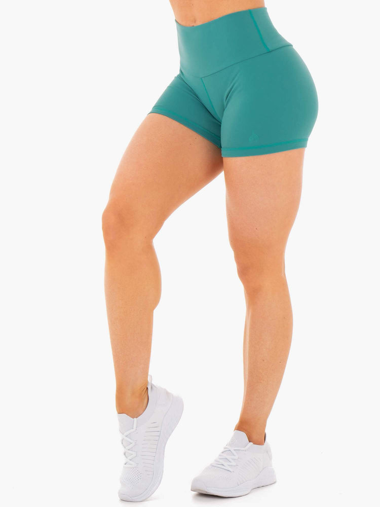 Shorts Ryderwear Motion High Waisted Turquoise Femme | VWH-27695163