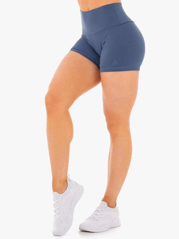 Shorts Ryderwear Motion High Waisted Bleu Femme | MUN-00051951