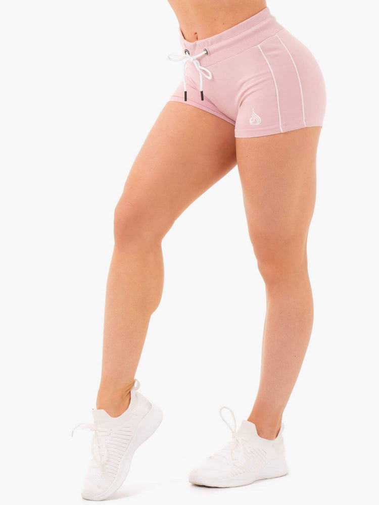 Shorts Ryderwear High Waisted Piste Rose Femme | NIN-03009276