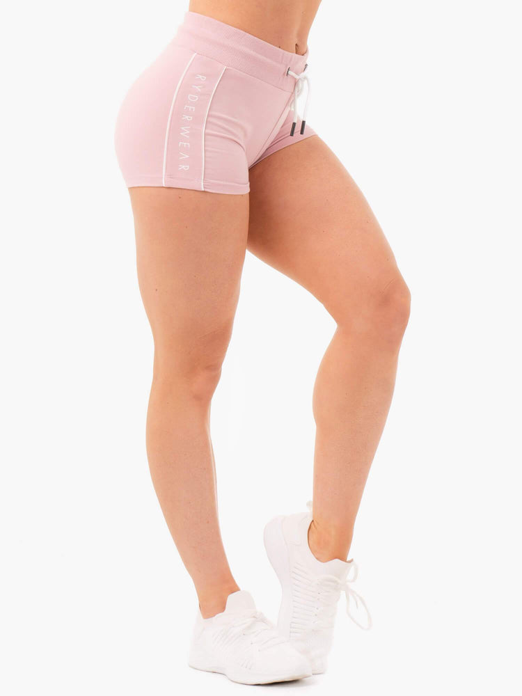 Shorts Ryderwear High Waisted Piste Rose Femme | NIN-03009276