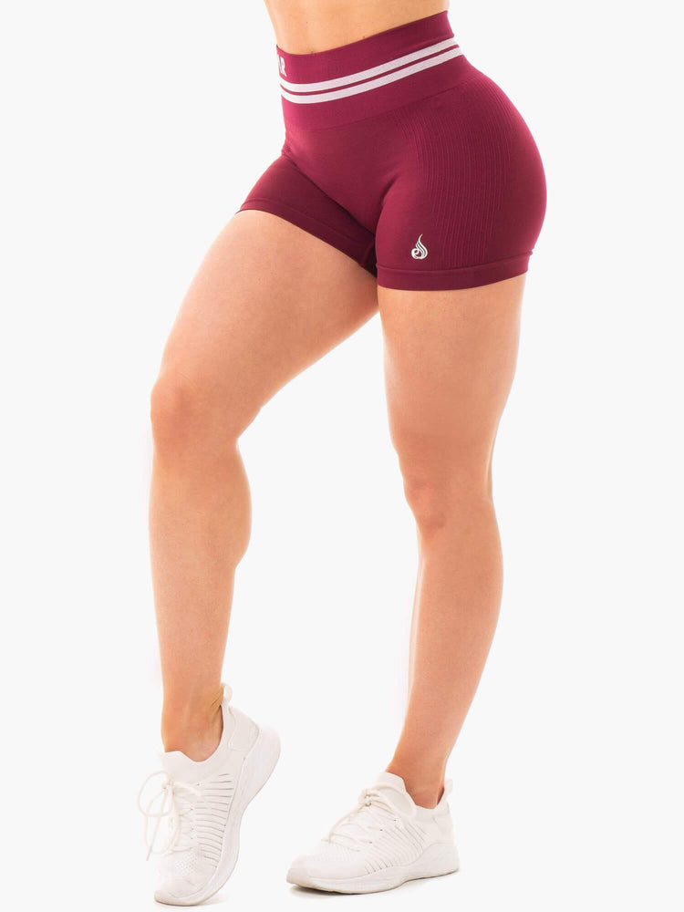 Shorts Ryderwear Freestyle Seamless High Waisted Bordeaux Femme | QBB-72968789