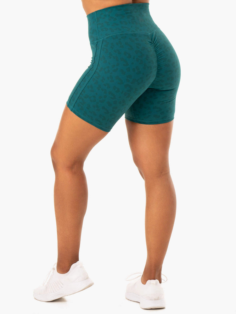 Shorts Ryderwear Evolution High Waisted Scrunch Turquoise Femme | UQF-17825802