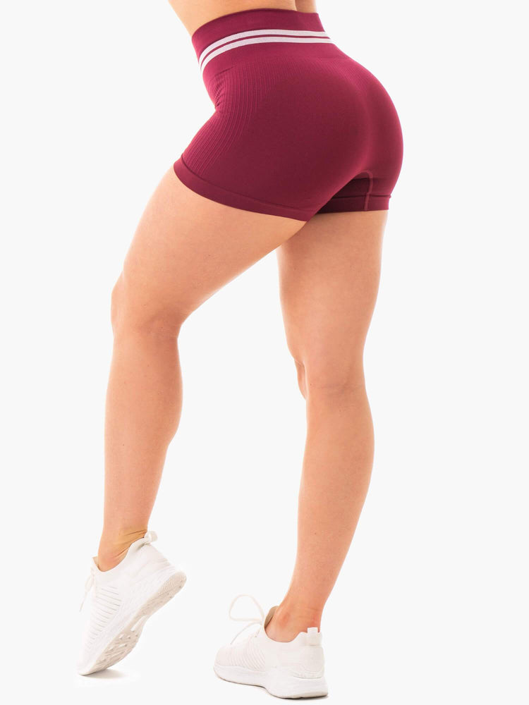 Shorts Ryderwear Freestyle Seamless High Waisted Bordeaux Femme | QBB-72968789