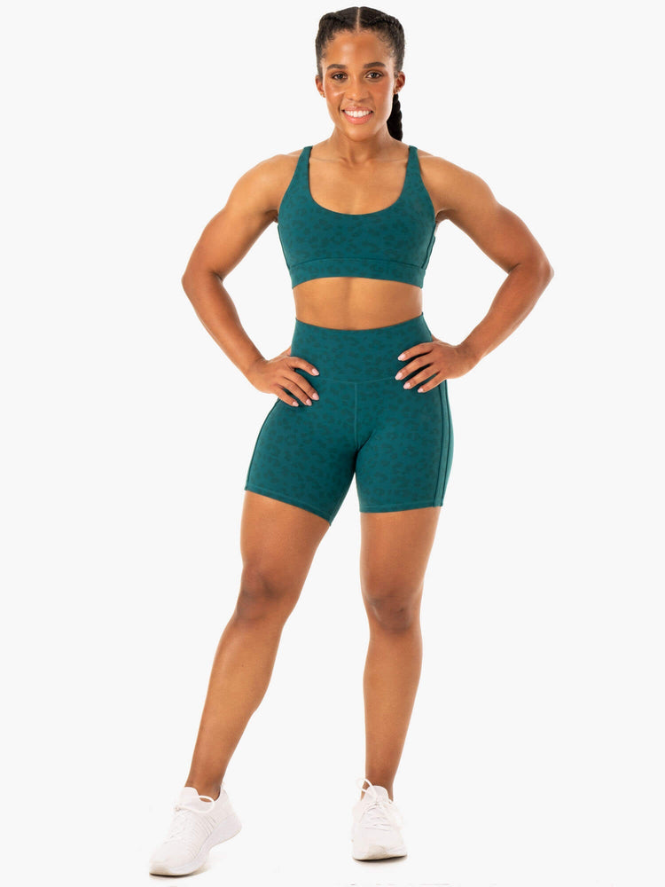 Shorts Ryderwear Evolution High Waisted Scrunch Turquoise Femme | UQF-17825802