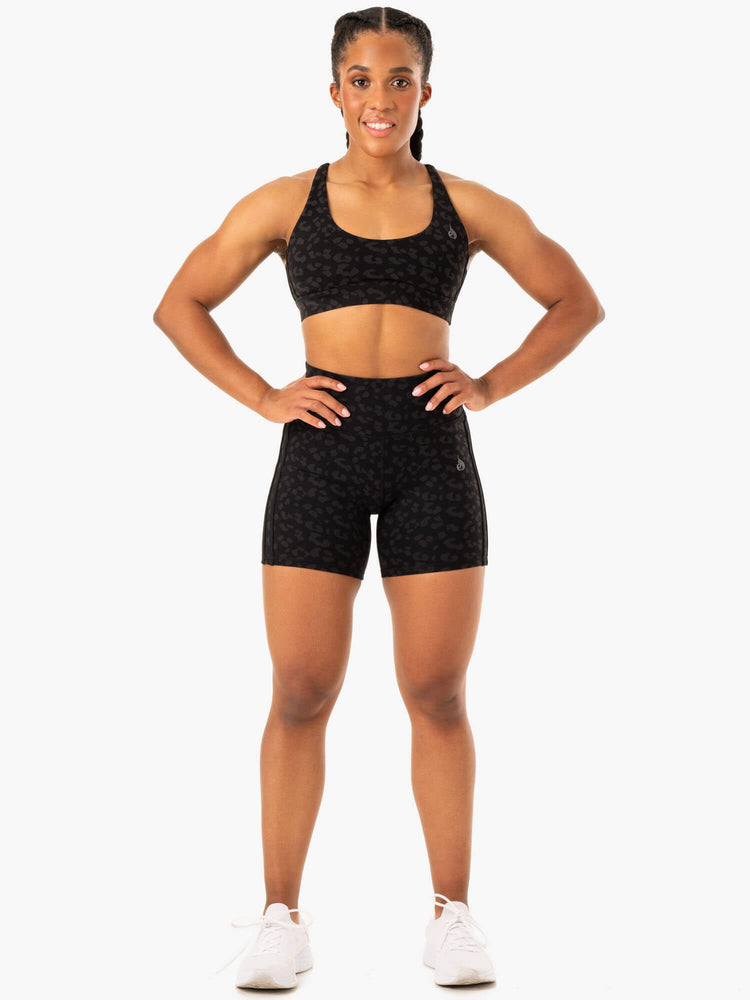 Shorts Ryderwear Evolution High Waisted Scrunch Noir Femme | GNK-74777347