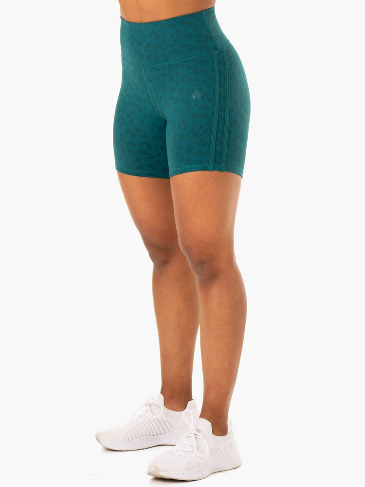 Shorts Ryderwear Evolution High Waisted Scrunch Turquoise Femme | UQF-17825802