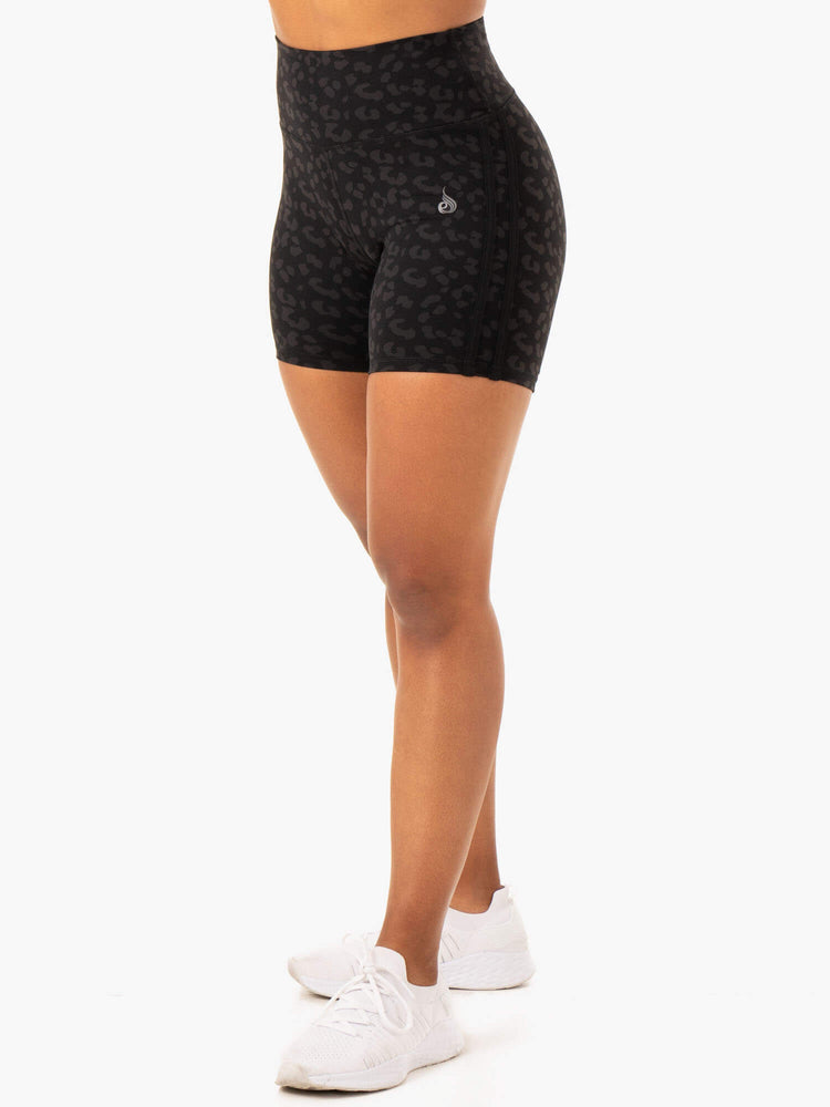 Shorts Ryderwear Evolution High Waisted Scrunch Noir Femme | GNK-74777347