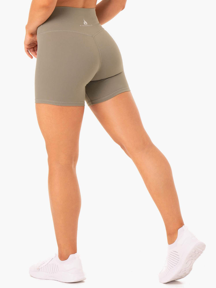 Shorts Ryderwear Base High Waisted Kaki Femme | HUG-86398450