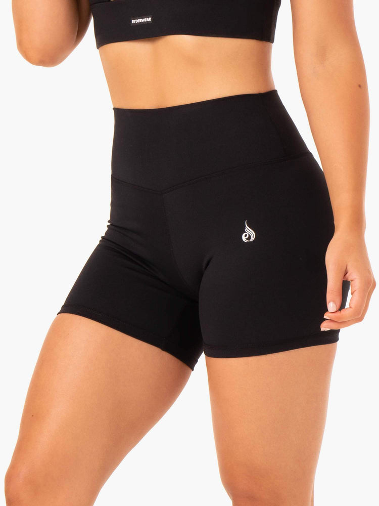 Shorts Ryderwear Base High Waisted Noir Femme | RNO-54405908