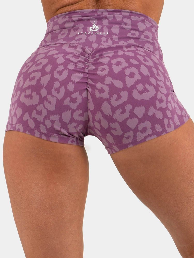 Shorts Ryderwear Animal Scrunch Bum Violette Femme | LRW-72293725