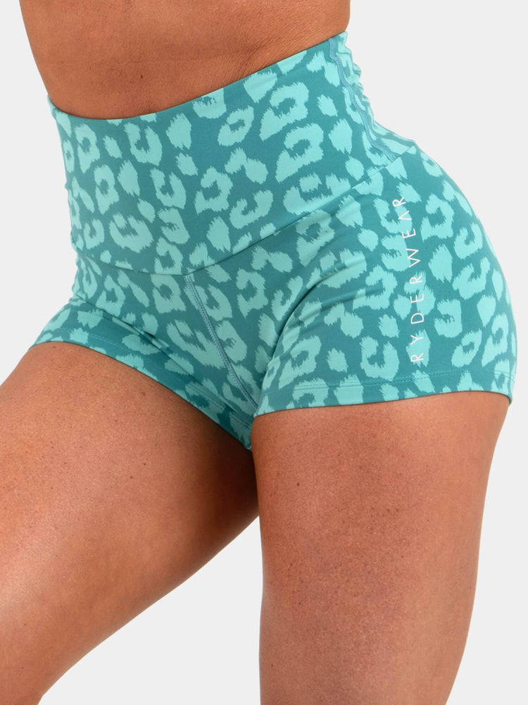 Shorts Ryderwear Animal Scrunch Bum Turquoise Femme | CTX-83456662