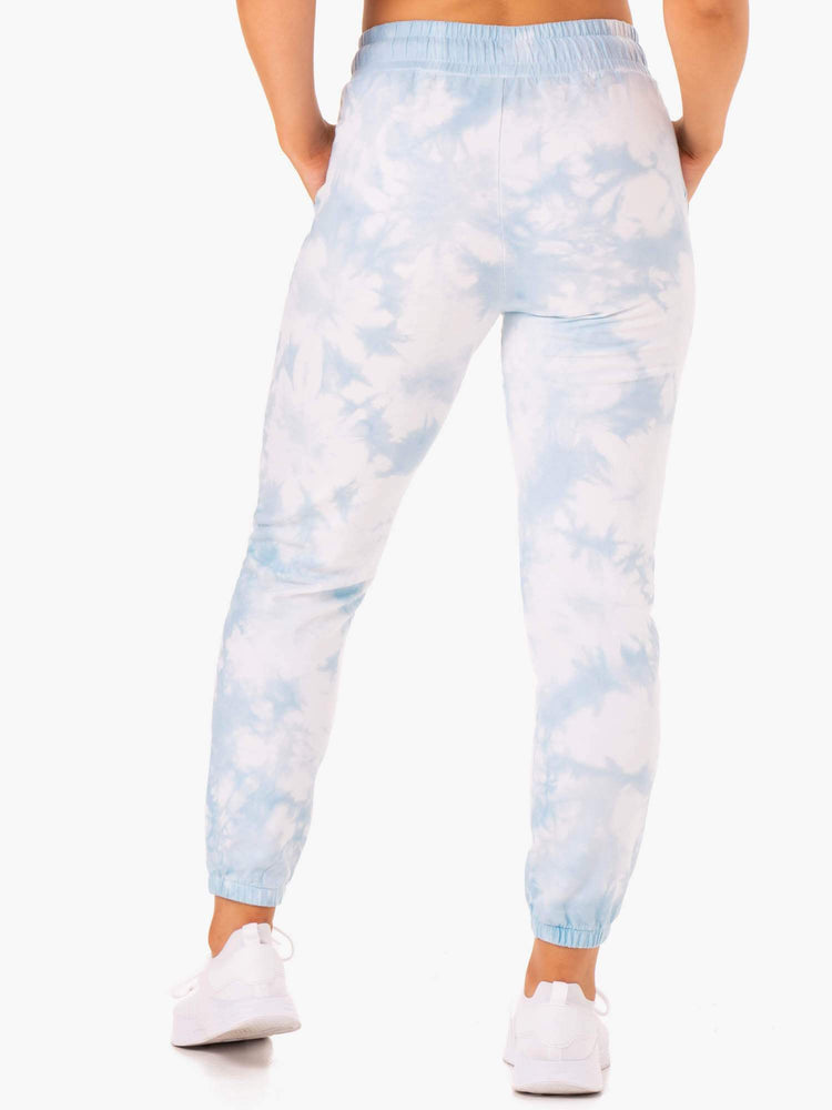 Pantalon Ryderwear Tie Dye High Waisted Piste Bleu Femme | OLO-70839332