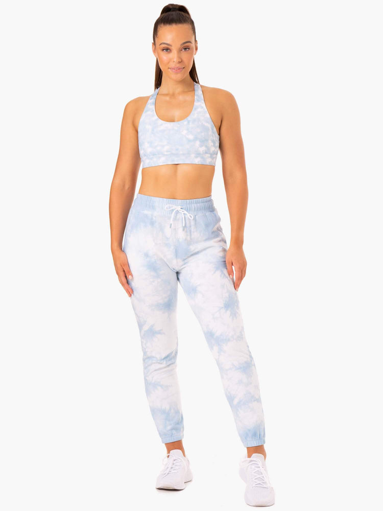 Pantalon Ryderwear Tie Dye High Waisted Piste Bleu Femme | OLO-70839332