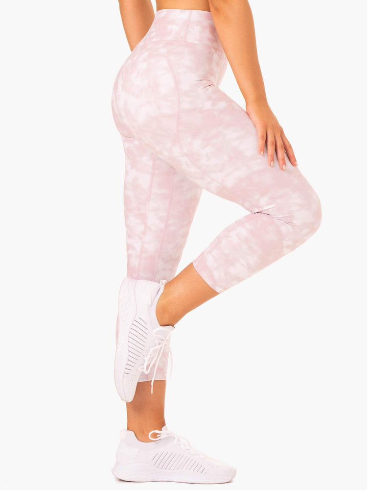 Leggings Ryderwear Tie Dye 7/8 Rose Femme | YDE-08508529