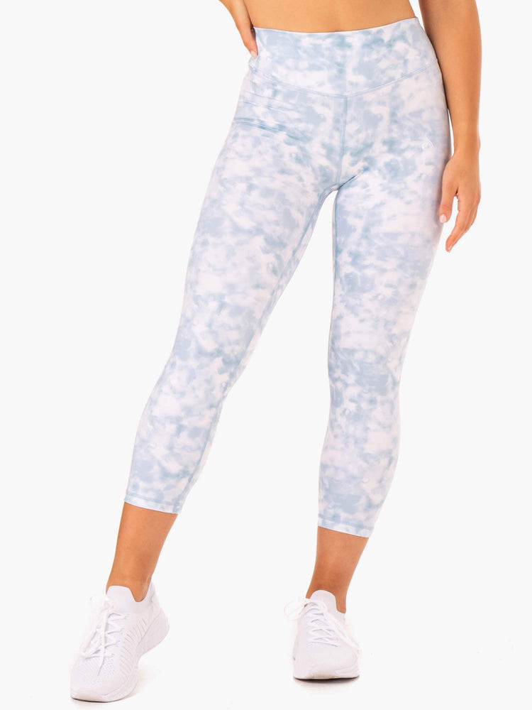 Leggings Ryderwear Tie Dye 7/8 Bleu Femme | IZL-36282497