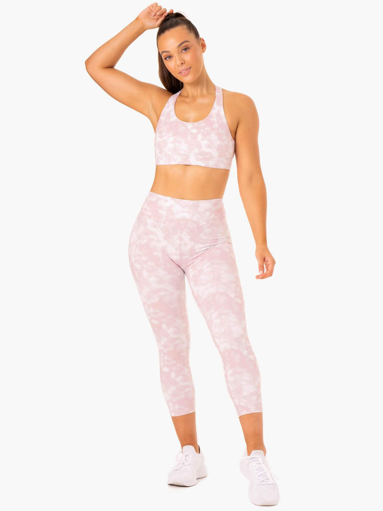 Leggings Ryderwear Tie Dye 7/8 Rose Femme | YDE-08508529