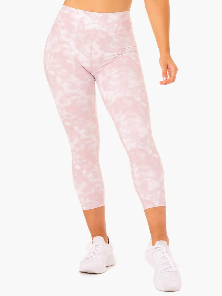 Leggings Ryderwear Tie Dye 7/8 Rose Femme | YDE-08508529