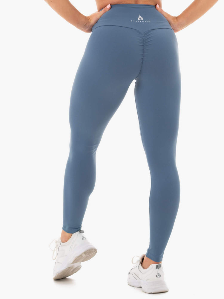 Leggings Ryderwear Staples Scrunch Bum Bleu Femme | ISI-84011399