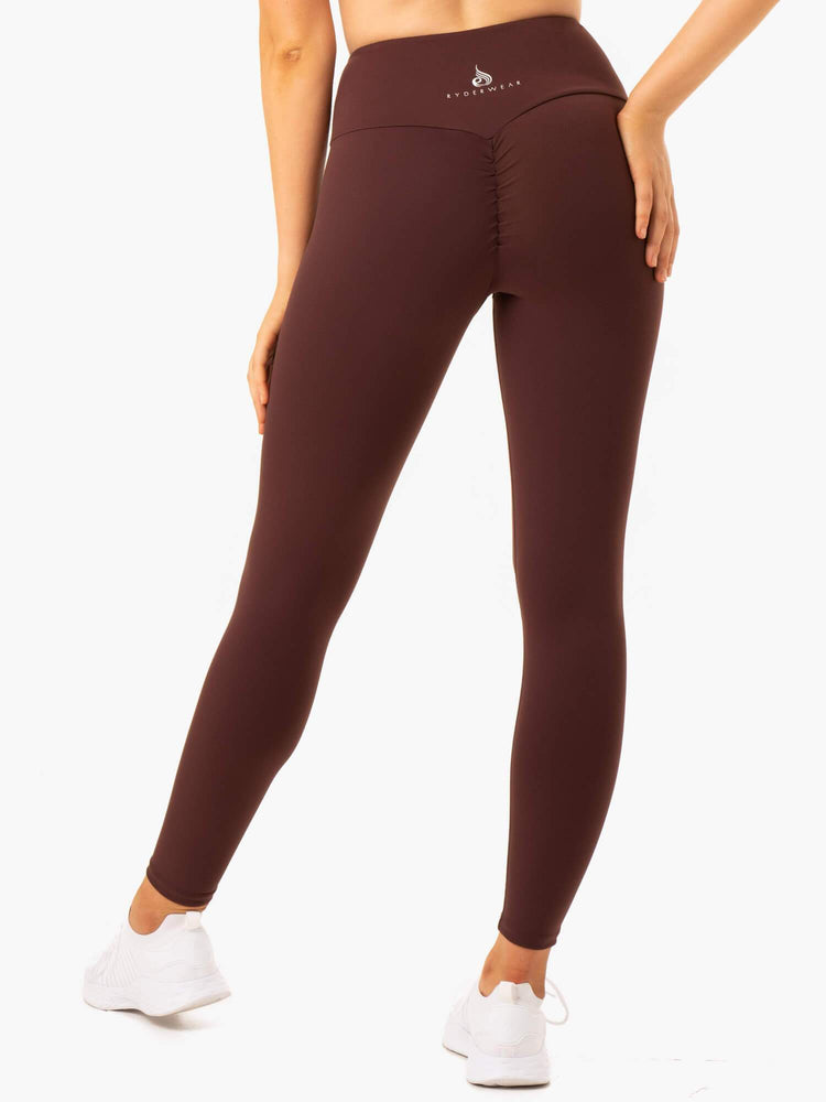 Leggings Ryderwear Staples Scrunch Bum Chocolat Femme | OID-02145860