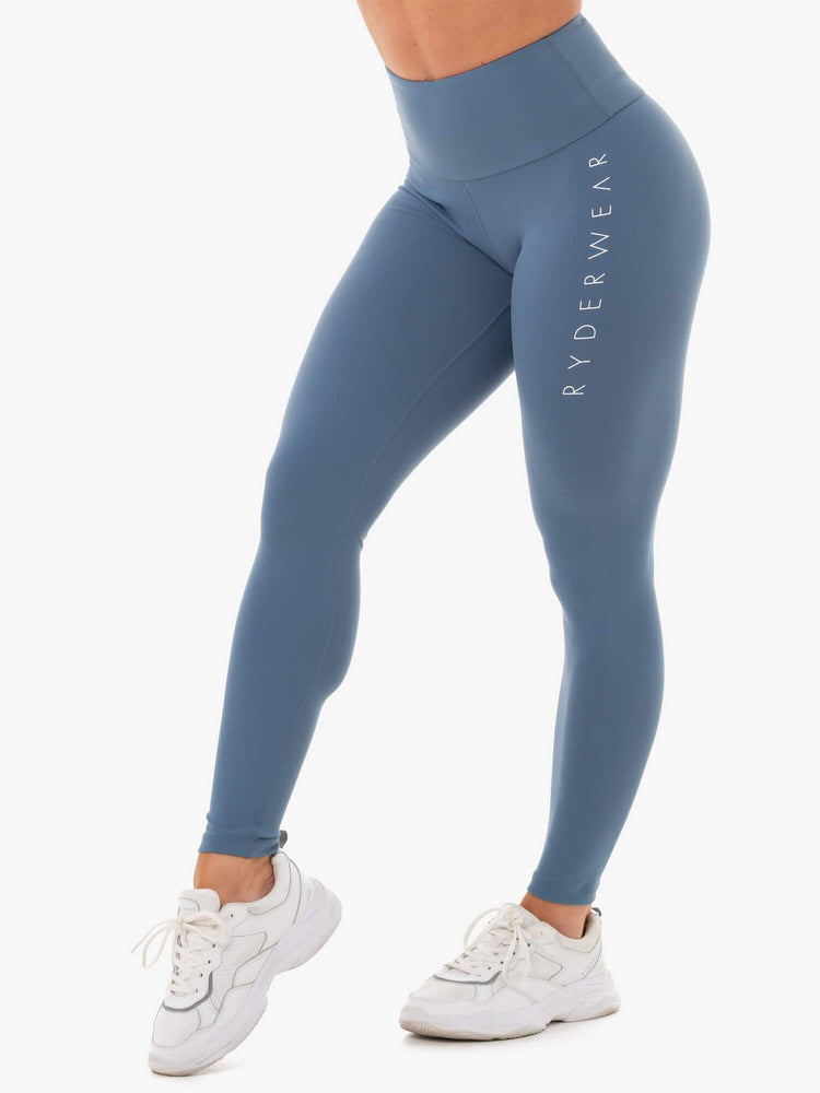 Leggings Ryderwear Staples Scrunch Bum Bleu Femme | ISI-84011399