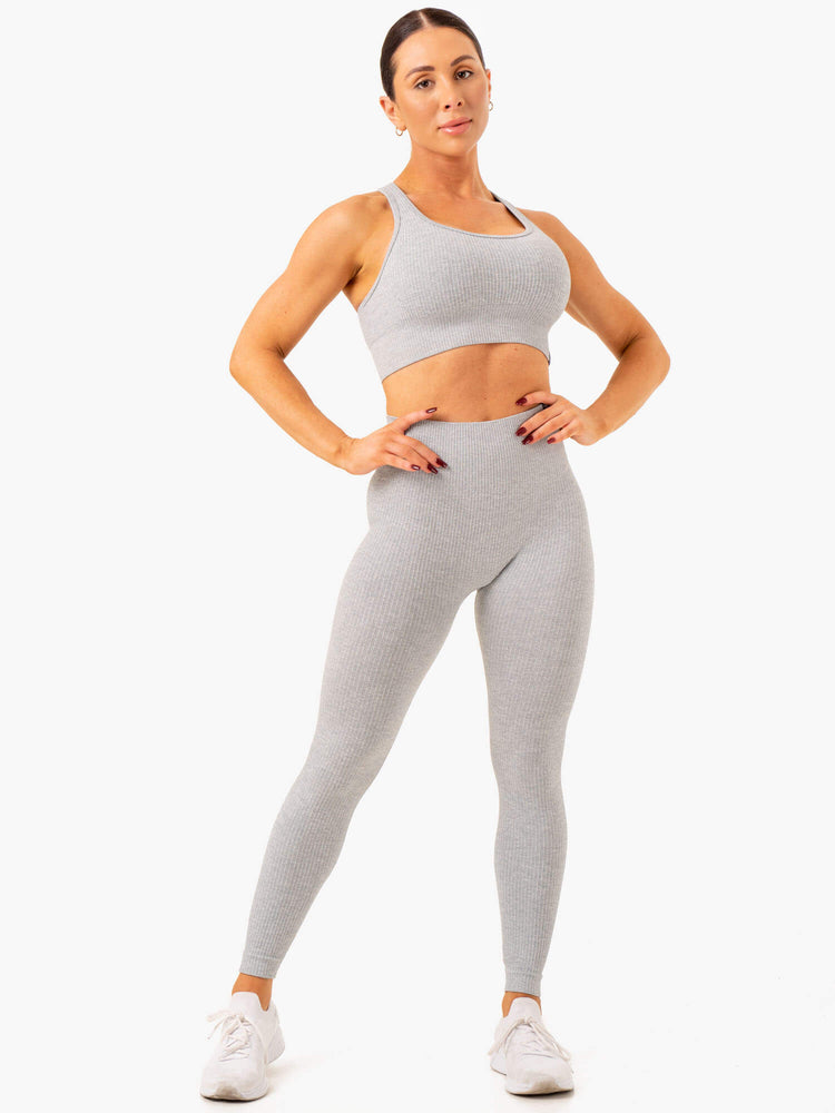 Leggings Ryderwear Rib Seamless Grise Clair Femme | WBW-27460678