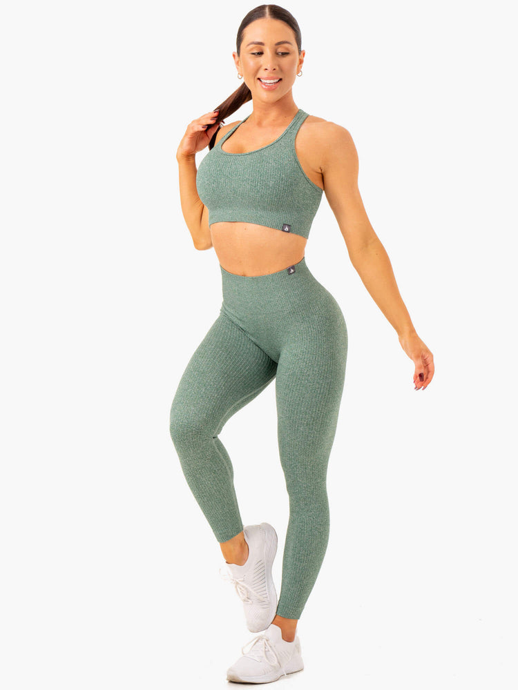 Leggings Ryderwear Rib Seamless Vert Femme | IQK-85801252