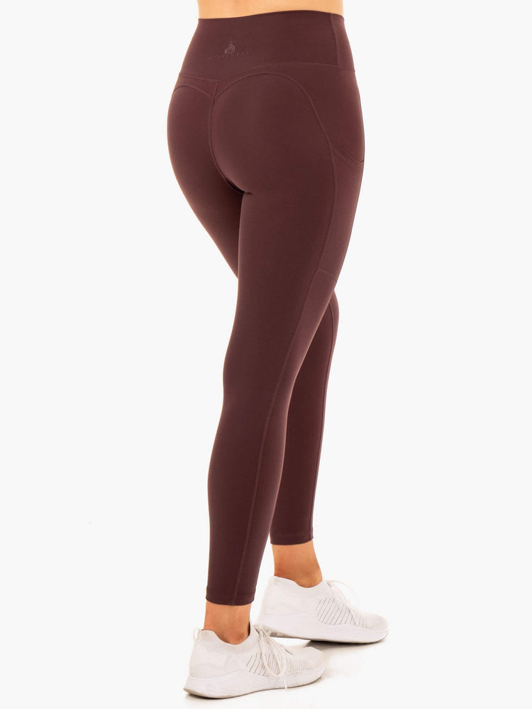 Leggings Ryderwear Reset High Waisted Pocket Chocolat Femme | XYN-16086389