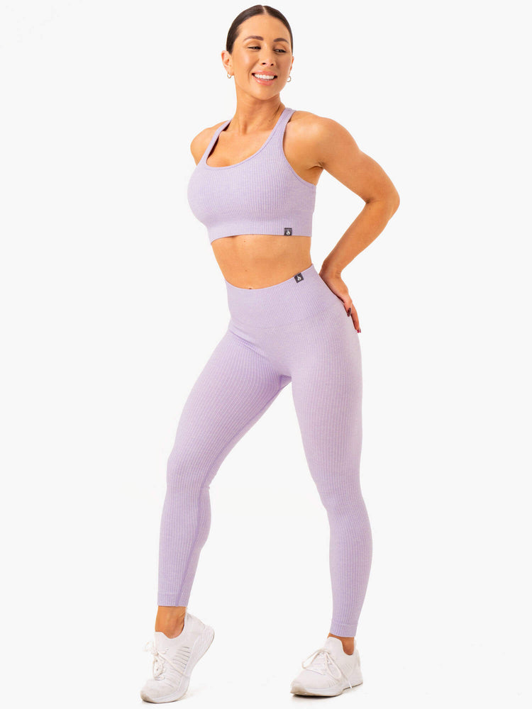 Leggings Ryderwear Rib Seamless Lavande Femme | WJX-62971768