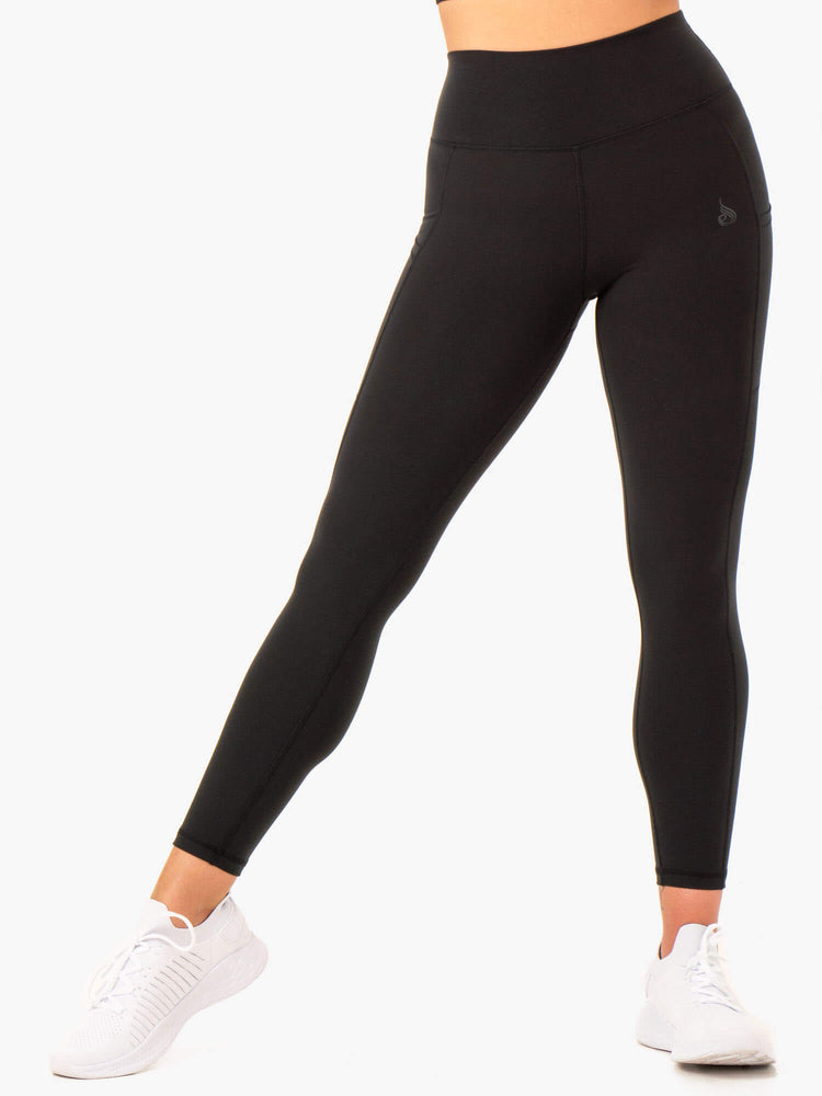 Leggings Ryderwear Reset High Waisted Pocket Noir Femme | MYB-62613302