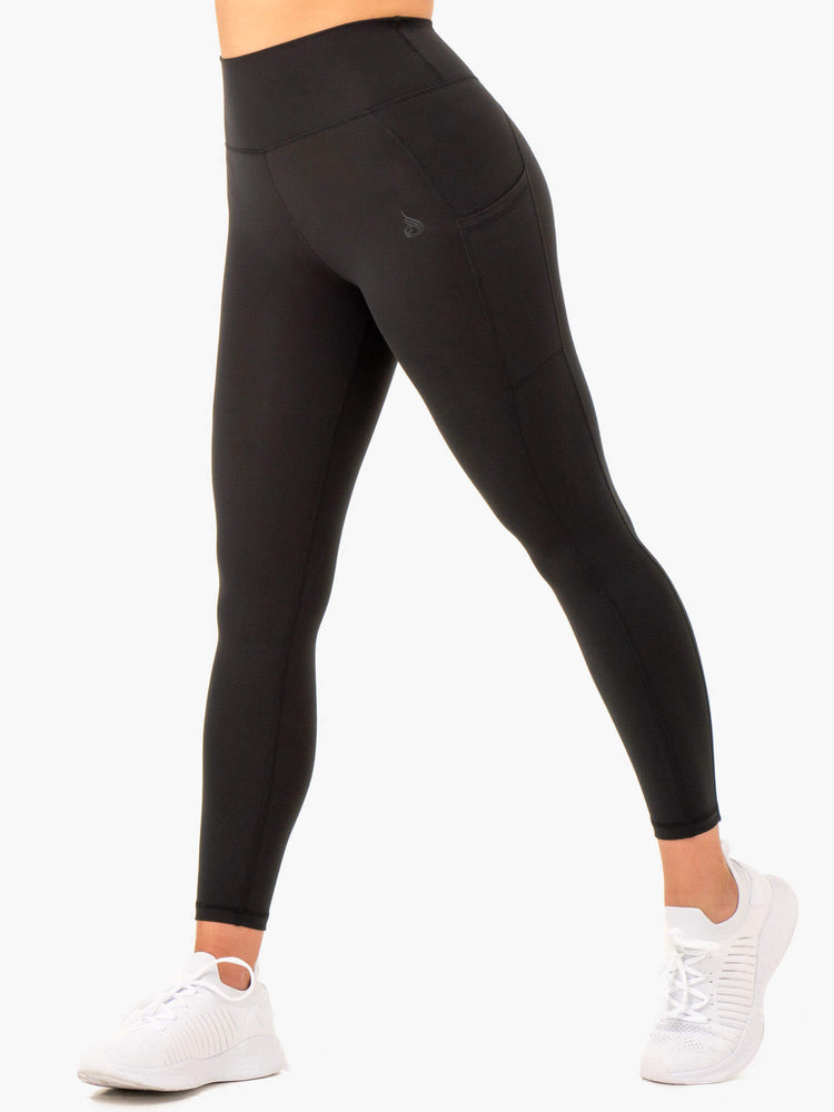 Leggings Ryderwear Reset High Waisted Pocket Noir Femme | MYB-62613302